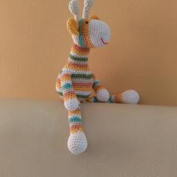 Crochet Giraffe Toy, Handmade Cotton Amigurumi, Baby Gift - thumbnail 3