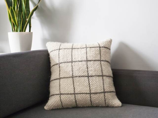 Handmade White Wool Pillow Cover, Scandinavian Organic Decorative Cushion, Custom Accent For Sofa, Home Decor - image 1