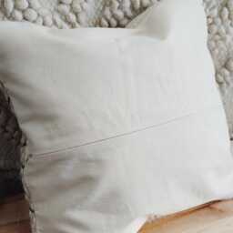 Handmade White Wool Pillow Cover, Scandinavian Organic Decorative Cushion, Custom Accent For Sofa, Home Decor - thumbnail 4