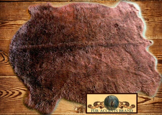 Faux Fur Buffalo Pelt Rug, Golden Brown Plains Hide, Hand Crafted - image 1