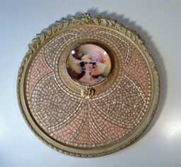 Avon Plate Mosaic Wall Art Handcrafted Vintage Frame, 28 - thumbnail 1