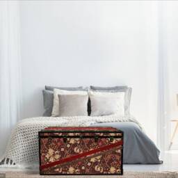 William Morris Steamer Trunk Coffee Table - Golden Lily Storage Bench Kids Toy Chest _ Sinatraglfb - thumbnail 2