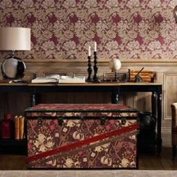 William Morris Steamer Trunk Coffee Table - Golden Lily Storage Bench Kids Toy Chest _ Sinatraglfb - thumbnail 3