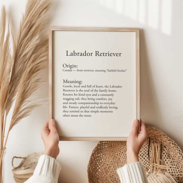 Labrador Retriever Definition Print - Dog Lover Gift Wall Art Pet Memorial Decor Breed Poster Neutral Home - image 1