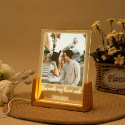 Peronalized Photo Night Light, Custom Collage Frame Lamp, Wedding Gift For Couple, Mom, Valentines Day Gift, Anniversary - thumbnail 3