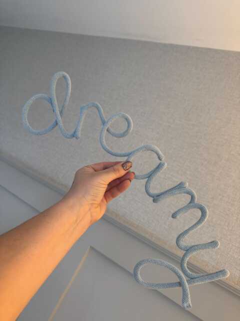 Handmade Wire Word Sign, Rope Wrapped, Kids Room Decor - image 1