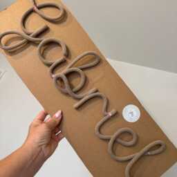Handmade Wire Word Sign, Rope Wrapped, Kids Room Decor - thumbnail 4