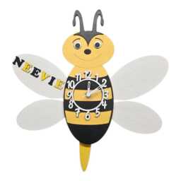 Bee Personalised Wooden Pendulum Children's Clock - thumbnail 3