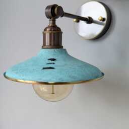Brass With Patina Pendant Light & Wall Sconce Industrial Sconce Light Lighting Rustic Outdoor Wall Outdoor Brass - thumbnail 3