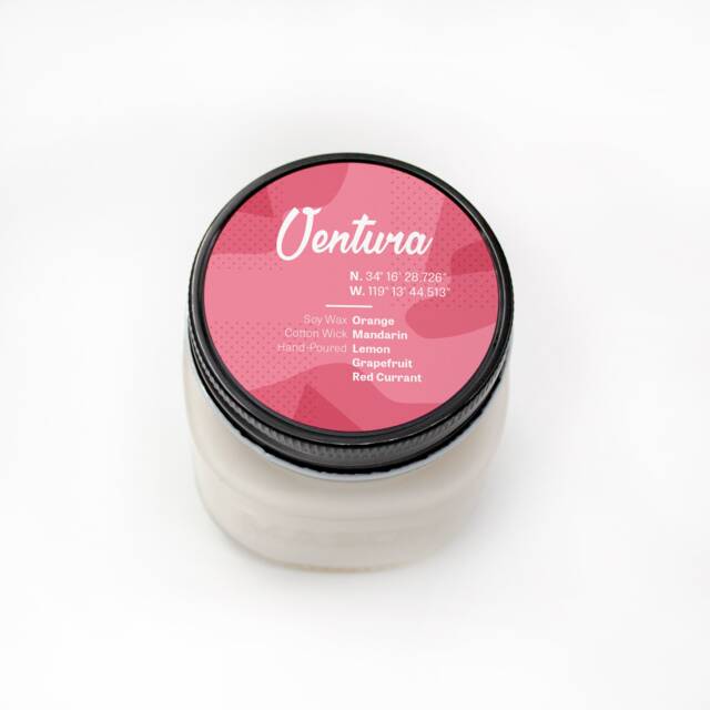 Ventura -- Scented Soy Candle California Orange Mandarin Lemon Grapefruit Handmade Handpoured Mason Jar - image 1