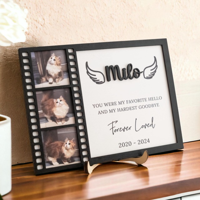Personalized Dog Photo Frame, Custom Memorial Picture Wooden Loss Of Dog, Gifts, Pet Sympathy Gift Y26 - image 1