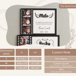 Personalized Dog Photo Frame, Custom Memorial Picture Wooden Loss Of Dog, Gifts, Pet Sympathy Gift Y26 - thumbnail 2