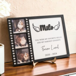 Personalized Dog Photo Frame, Custom Memorial Picture Wooden Loss Of Dog, Gifts, Pet Sympathy Gift Y26