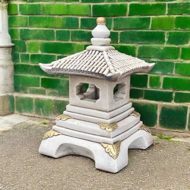 Concrete Pagoda Lantern Statue Stone Garden Figurine Outdoor Zen Decoration Cement Yard Ornament Tranquil Home Accent Handmade Gift - image 1