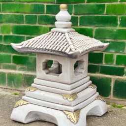 Concrete Pagoda Lantern Statue Stone Garden Figurine Outdoor Zen Decoration Cement Yard Ornament Tranquil Home Accent Handmade Gift - thumbnail 4