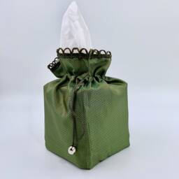 Moss Green Fabric Tissue Box Cover Handmade Novelty Gift - thumbnail 3