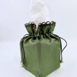 Moss Green Fabric Tissue Box Cover Handmade Novelty Gift - thumbnail 2
