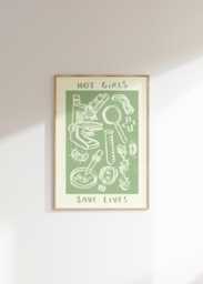 Hot Girls Save Lives Wall Print - Pathology - Healthcare Illustration Nhs Poster Pathologist Art Nurse Doctor Medical Gift Idea - thumbnail 1