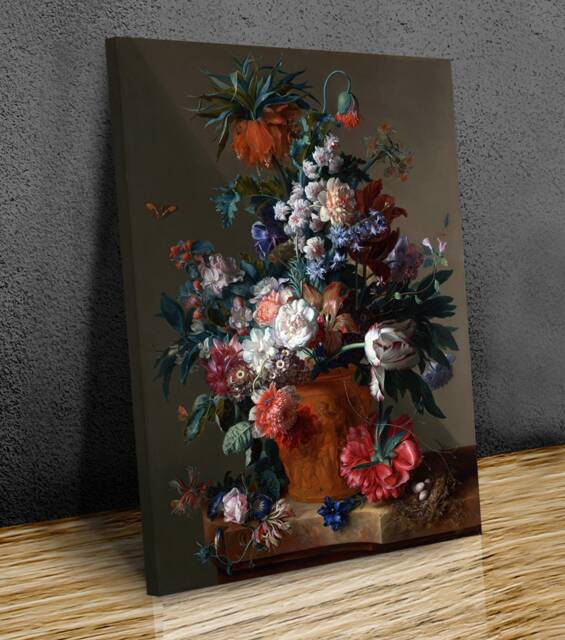 Jan Van Huysum, Dutch Master, Vase Of Flowers, Wall Hangings, Wall Art, Canvas Print Art Framed - image 1