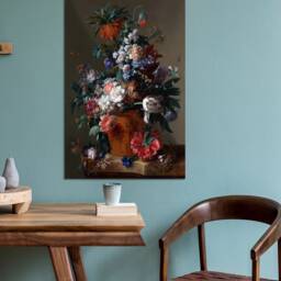 Jan Van Huysum, Dutch Master, Vase Of Flowers, Wall Hangings, Wall Art, Canvas Print Art Framed - thumbnail 3