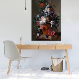 Jan Van Huysum, Dutch Master, Vase Of Flowers, Wall Hangings, Wall Art, Canvas Print Art Framed - thumbnail 2