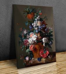 Jan Van Huysum, Dutch Master, Vase Of Flowers, Wall Hangings, Wall Art, Canvas Print Art Framed - thumbnail 1
