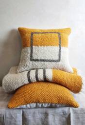 Orange & White Handmade Wool Pillow, Square Decorative Throw Cushion For Sofa, Boho Room Decor, Easter Gift Or Mom Birthday Present