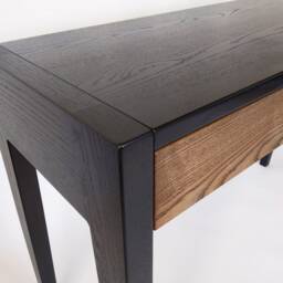 Solid Oak Console Table Black Painted Desk With Soft-Close Drawers - thumbnail 2