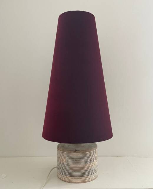 Burgundy Velvet Extra Tall Tapered Cone Lampshade - image 1