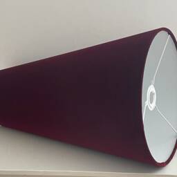 Burgundy Velvet Extra Tall Tapered Cone Lampshade - thumbnail 3