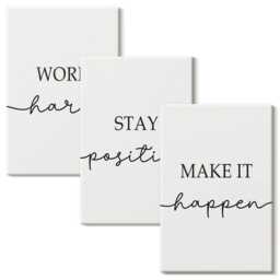 Canvas Art Set Of 3 - Minimalist Motivational Quotes That Inspire, White Wall Print, Sentences Decor - thumbnail 2