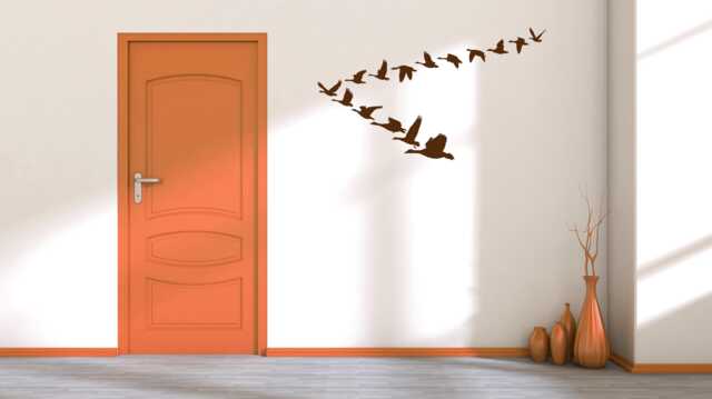 Bird Wall Decal, Hunting Decor, Flying Birds V Formation, Autumn, Fall Design - image 1