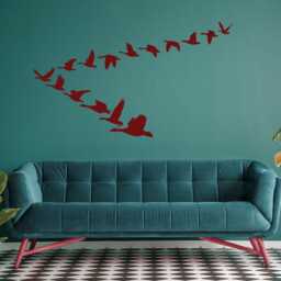 Bird Wall Decal, Hunting Decor, Flying Birds V Formation, Autumn, Fall Design - thumbnail 2