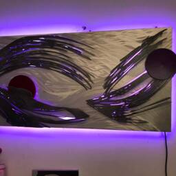 Color Changing Led Contemporary Wall Sculpture By Artist Tony Viscardi - thumbnail 3