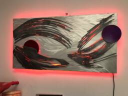 Color Changing Led Contemporary Wall Sculpture By Artist Tony Viscardi - thumbnail 1