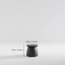 Japandi Black Coffee Table Modern Round Side Table - thumbnail 3