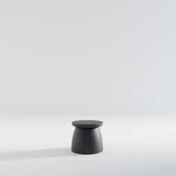 Japandi Black Coffee Table Modern Round Side Table - thumbnail 2