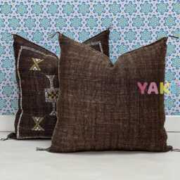 Yakiti-Square Moroccan Pillows 20x20, Aka Cactus Silk Pillow, Decorative Pillows, Sabra Pillows, Decor Designer Cactus Silk - thumbnail 2
