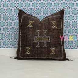 Yakiti-Square Moroccan Pillows 20x20, Aka Cactus Silk Pillow, Decorative Pillows, Sabra Pillows, Decor Designer Cactus Silk - thumbnail 3