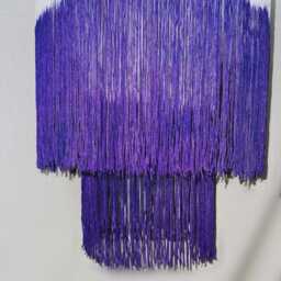 White Purple Tassel String Pendant Light Shade - 30cm Two Tone Modern Hanging Lamp - thumbnail 3