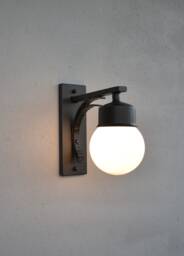 Mid Century Outdoor Wall Sconce-Wrought Iron Porch Light - thumbnail 1