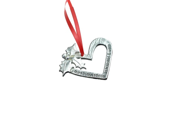 9 Year Anniversary Christmas Tree Ornament - Reads Our 9Th As Husband & Wife - image 1