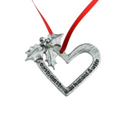9 Year Anniversary Christmas Tree Ornament - Reads Our 9Th As Husband & Wife - thumbnail 2
