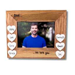 "Dad Photo Frame - Personalised Solid Oak Wooden Father's Day Birthday Gift Sizes 6x4""/7x5" - thumbnail 2