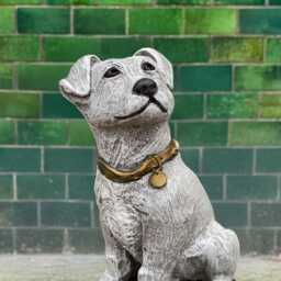 Outdoor Jack Terrier Statue Large Russel Dog Sculpture Concrete Pet Cement Animal Ornament Handmade Decoration Dog Lover Gift - thumbnail 2