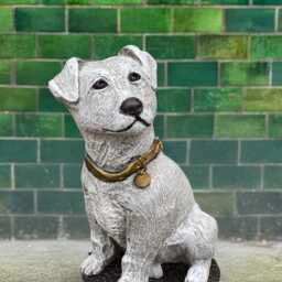 Outdoor Jack Terrier Statue Large Russel Dog Sculpture Concrete Pet Cement Animal Ornament Handmade Decoration Dog Lover Gift - thumbnail 4