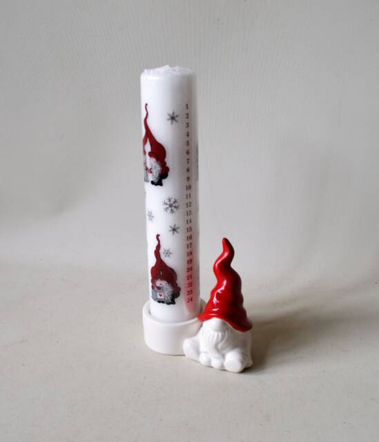 1 Danish Calendar Candle With Holder, Christmas Candles, Candles Numbers, Candle, Advent Calendar - image 1
