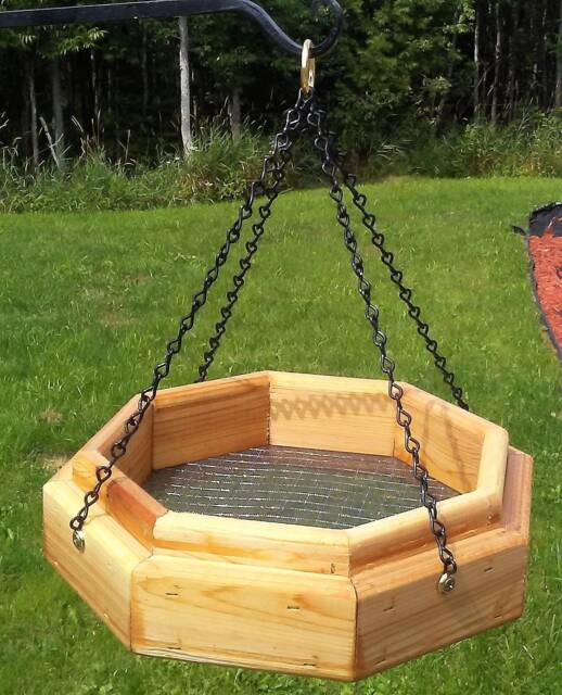 Small Hanging Octagon Platform Bird Or Squirrel Feeder Cedar Wood Tbnup #1Sm - image 1