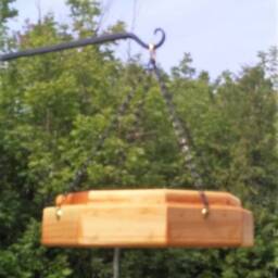 Small Hanging Octagon Platform Bird Or Squirrel Feeder Cedar Wood Tbnup #1Sm - thumbnail 2