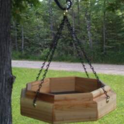 Small Hanging Octagon Platform Bird Or Squirrel Feeder Cedar Wood Tbnup #1Sm - thumbnail 4